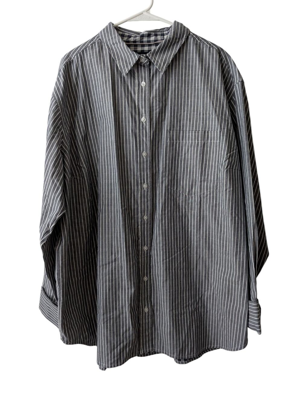 Nwt Wildfang The Essential Long Sleeve Oversized Wrap Button Up - Picture 1 of 10